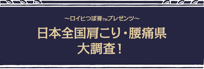 ～ロイヒつぼ膏～プレゼンツ 全日本全国肩こり・腰痛県大調査！